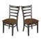 International Concepts Emily Side Chair, Set of 2 Chairs, Hickory/Washed Coal C45-617P - alternate 3